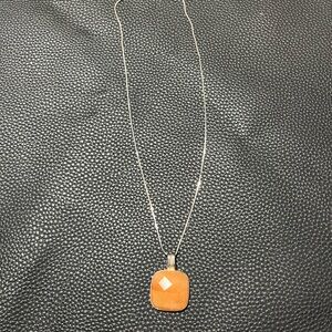 Orange/Topaz Stone Pendant Necklace